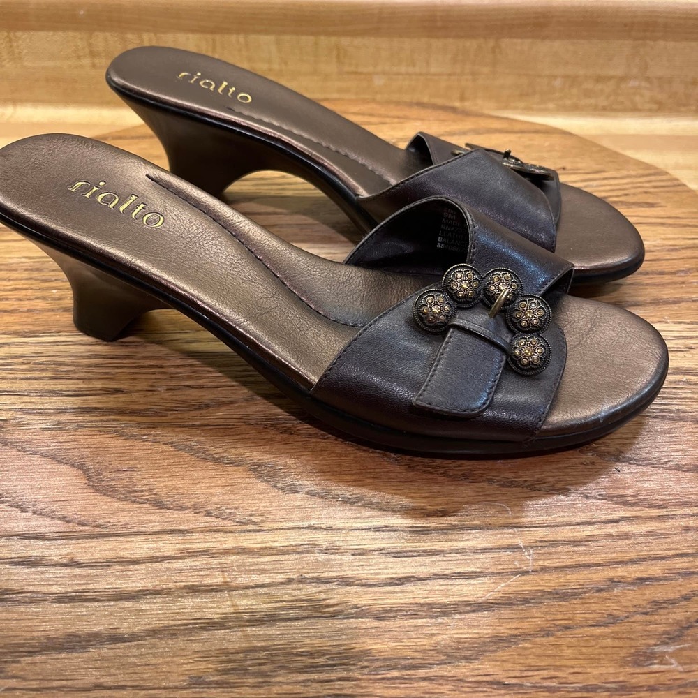 Rialto Brown Leather Starship Sandals SZ 9